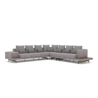 Grau Sofa Couch L-Form Designer Textil Möbel Polstersofa Wohnzimmer Neu