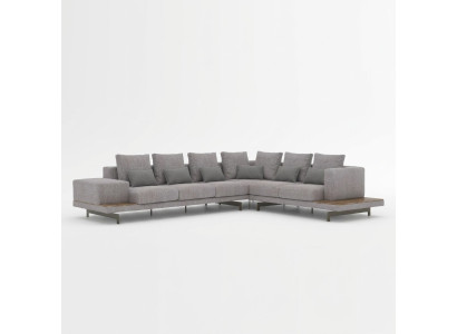 Designer Neu Ecksofa L-Form Grau Textil Möbel Wohnzimmer Einrichtung