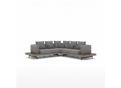  Wohnzimmer Grau Textil Sofa Couch L-Form Designer Luxus Polstersofa