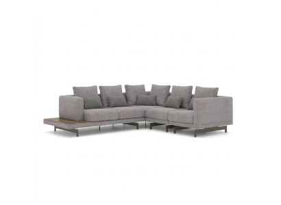  Sofa Couch L-Form Designer Grau Ecksofa Textil Luxus Wohnzimmer Einrichtung