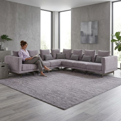 Wohnzimmer Grau Ecksofa L-Form Designer Couch Textil Möbel Polstersofa Neu