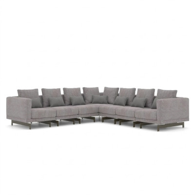 Wohnzimmer Grau Ecksofa L-Form Designer Couch Textil Möbel Polstersofa Neu