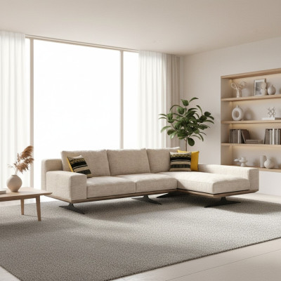 Ecksofa Designer Sofa L-Form Garnitur Couch Wohnzimmer Polster Textil Neu