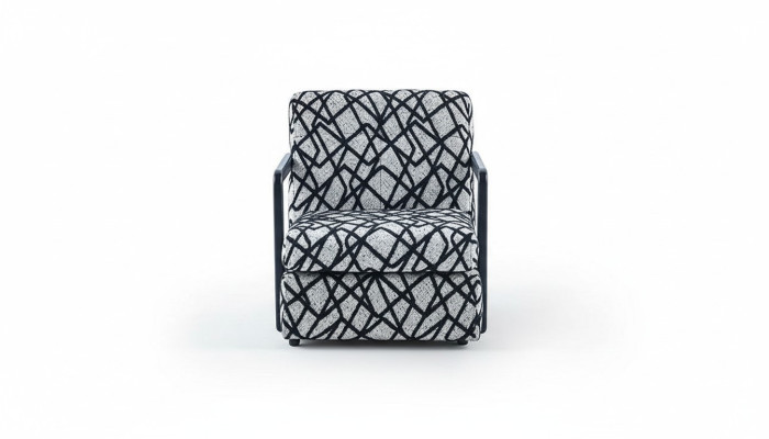 Schwarz-Grauer Wohnzimmer Sessel Designer 1-Sitzer Luxus Loungesessel