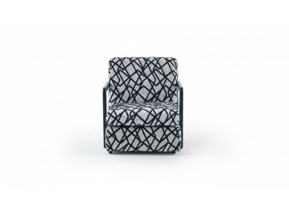 Schwarz-Grauer Wohnzimmer Sessel Designer 1-Sitzer Luxus Loungesessel