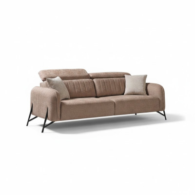 Beiges Wohnzimmer Sofa Designer 3-Sitzer Stoffsofa Luxus Polster Möbel