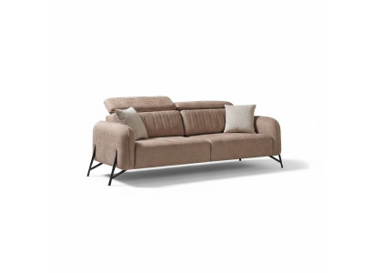 Beiges Wohnzimmer Sofa Designer 3-Sitzer Stoffsofa Luxus Polster Möbel