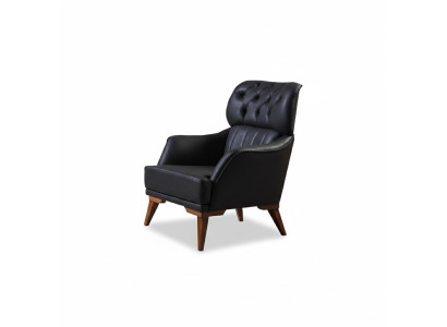 Schwarzer Chesterfield Sessel Designer Wohnzimmer 1-Sitzer Lehnsessel