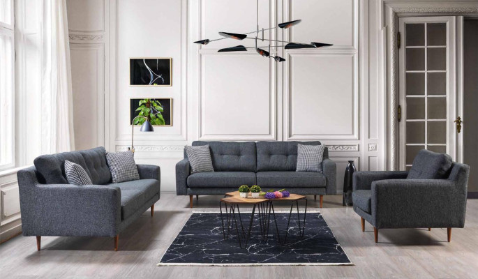 Polster Grauer 1-Sitzer Wohnzimmer Möbel Stilvoller Sessel Moderner Sitz