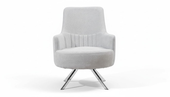Weiß Farbe 1-Sitzer Wohnzimmer Stoff Sessel Modern Design Textil Material