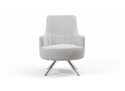 Weiß Farbe 1-Sitzer Wohnzimmer Stoff Sessel Modern Design Textil Material