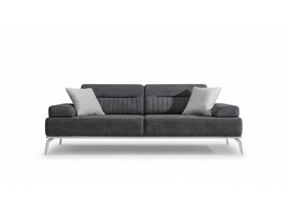 Grau Wohnzimmer 3-Sitzer Stoffsofa Modern Luxus Design Textil Material