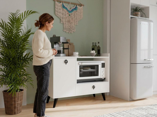 Esszimmer Schrank Kaffeeschrank Modern Design Weiß Farbe Rechteckig