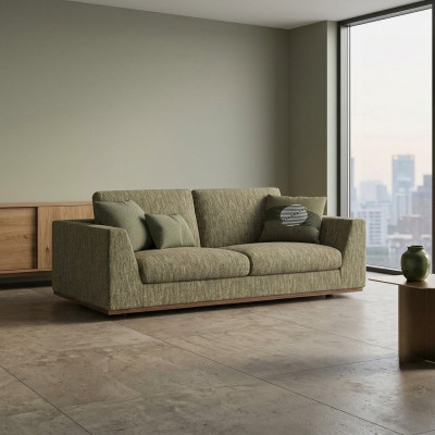 Zweisitzer Sofa Couch Modern Grün Textil Polstermöbel Wohnzimmer Neu