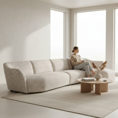 Modern Ecksofa L-Form Weiß Polstermöbel Wohnzimmer Neu Einrichtung