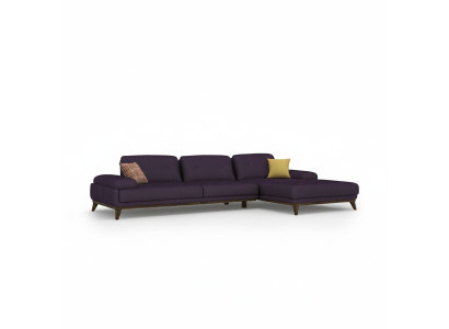 Luxus Eck Garnitur Wohnzimmer Lila Ecksofa L-Form Einrichtung Sofa Couch Neu