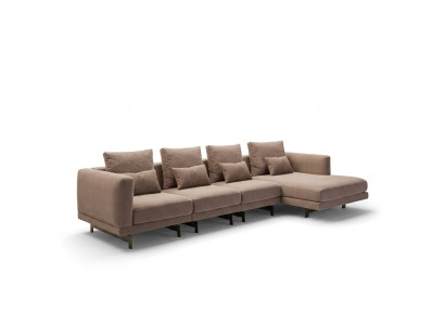 Beige Polstermöbel Luxus Eck Garnitur Ecksofa L-Form Designer Einrichtung