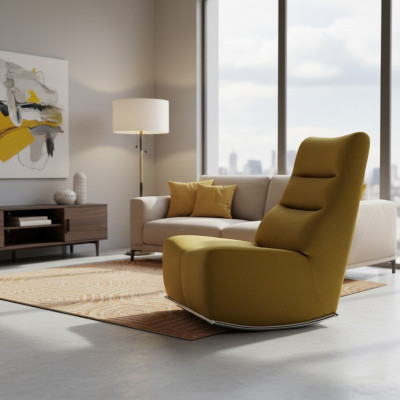 Wohnzimmer Gelb Sessel Sitzmöbel Neu Einrichtung Designer Sitz Textil
