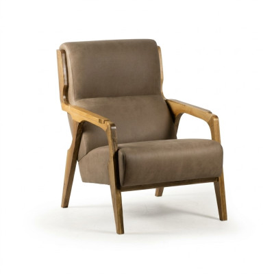Design Grau Sessel Wohnzimmer Polster Leder Luxus Sitz Polstermöbel