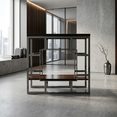 Konsolentisch Holz Tisch Edelstahl Konsole Luxus Wohnzimmer Design