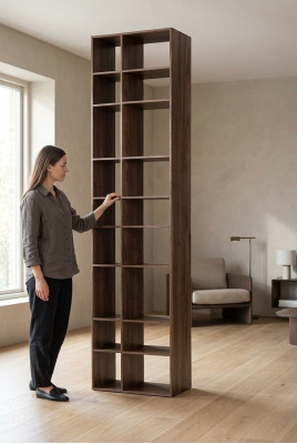 Modern Braun Holz Bücherregal Wohnzimmer Regale Einrichtung Neu Möbel