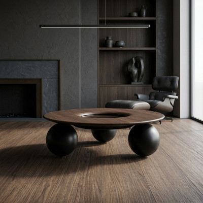 Luxus Braun Rund Couchtisch Wohnzimmer Design Möbel Modern Einrichtung