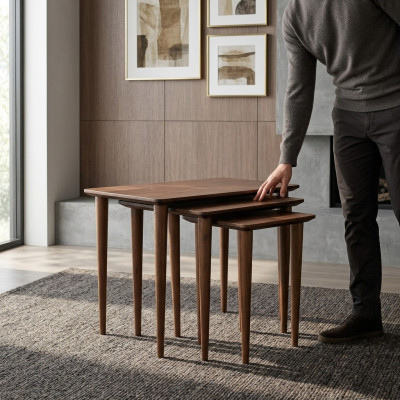 Braun Beisteltisch Modern Design Einrichtung Luxus Kaffeetisch Wohnzimmer