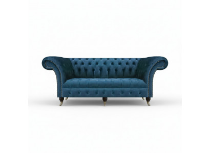 Blau Textil Chesterfield Dreisitze Sofa Couch Sitzmöbel Designer Modern Neu