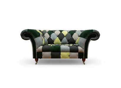 Mehrfarbig Modern Sofa Couch Zweisitzer Textil Wohnzimmer Sitzmöbel Chesterfield