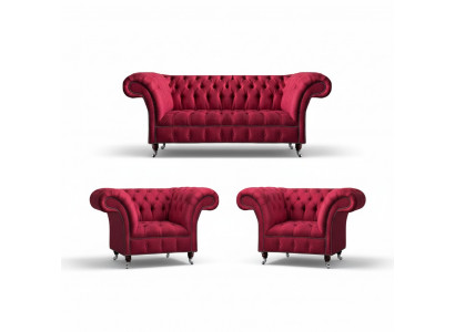 Stilvolle Rosa Chesterfield Couchen Edle Sofagarnitur Wohnzimmer Möbel