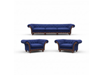 Designer Wohnzimmer Chesterfield Couchgarnitur Luxus Sofas Sessel 3tlg