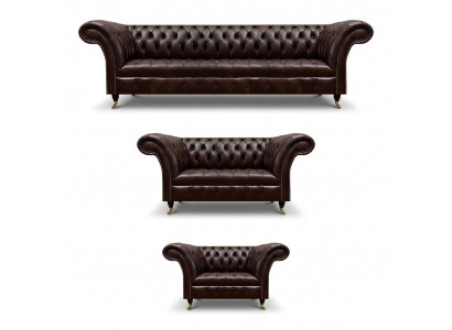 Braune Chesterfield Ledercouchen Designer Dreisitzer Viersitzer Sessel