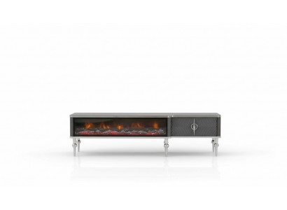 TV-Sideboard Kamin Metall Holz MDF Spanplatte Luxusmöbel neue Weiß RTV