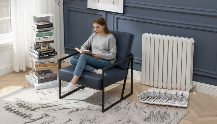  Sessel 1-Sitzer schwarz Textil Metallbeine Wohnzimmer Luxus Esszimmer