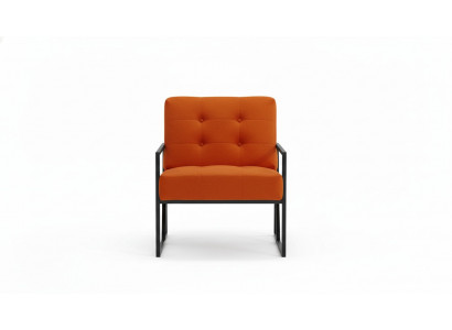  Orange Sessel Wohnzimmer Luxusmöbel Hochwertige Metallbeine Textil Neu