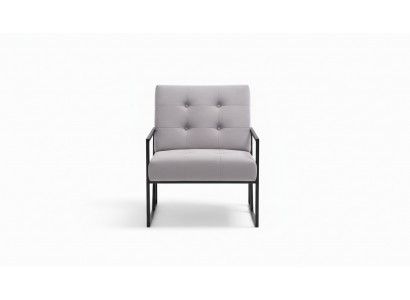  Wohnzimmer Sessel Lila Farbe Metallbeine Textil 1-sitzer Chesterfield