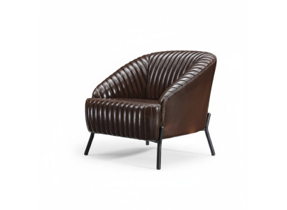 Brauner Sessel Designer Wohnzimmer Relaxsessel Leder Einsitzer Möbel