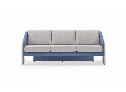 Grau-Blauer Dreisitzer Moderne Polstersofas Designer Wohnzimmer Couch