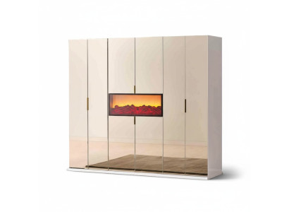 Beiger Schlafzimmer Kleiderschrank Designer Garderobe Edle Holzschränke
