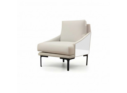 Sessel Weiß Einfarbig Modern Design Stil Wohnzimmer Arbeitszimmer Textil