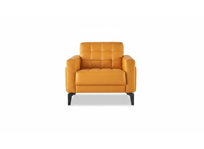 Chesterfield Lehnsessel Sessel Modern Weich Leder Edelstahl Holz Armlehnen