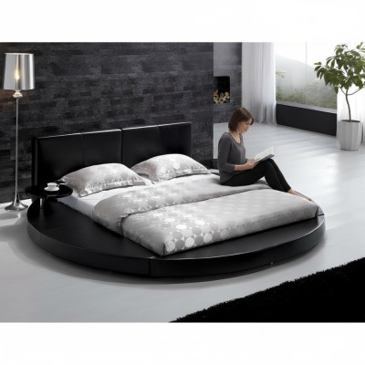 Schwarzes Design-Jugendbett – luxuriöses Doppelbett in Vollgröße, hotelneu