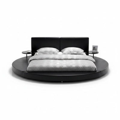 Schwarzes Design-Jugendbett – luxuriöses Doppelbett in Vollgröße, hotelneu