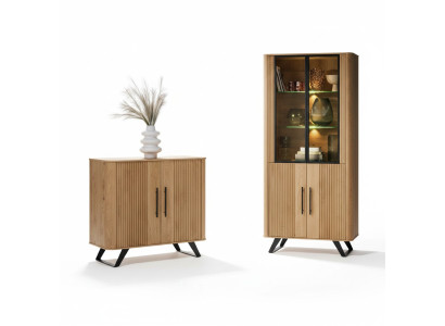 Wohnzimmer Set Holzmöbel Modern Vitrine Luxuriöses Sideboard Schrank