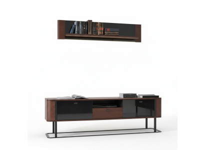 Modern Set TV-Lowboard Komplett Wandregal Einrichtung Wohnzimmer
