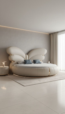 Luxuriöses rundes Designer-Bett Motýl Beige