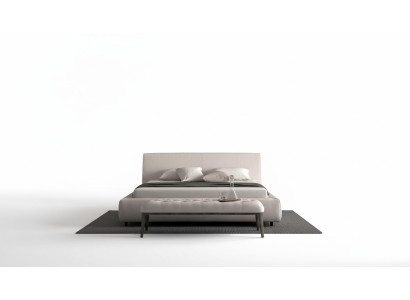 Elegantes gepolstertes Bett in Beige