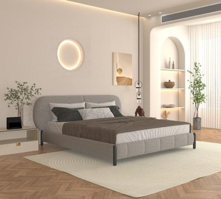 Elegantes gepolstertes Bett grau – komfortabel