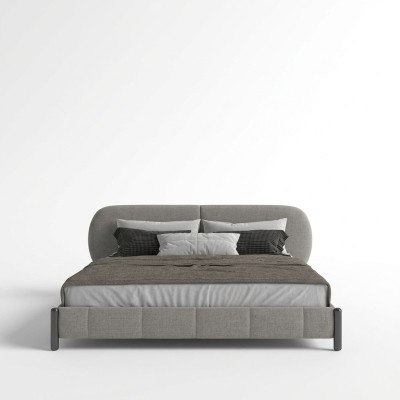 Elegantes gepolstertes Bett grau – komfortabel
