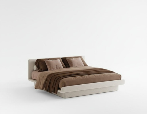 Luxuriöses beiges modernes Polsterbett – bequem und elegant